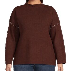 Skies are Blue Funnel Neck Long Sleeve Knit Coordinating Sweater Size 2X